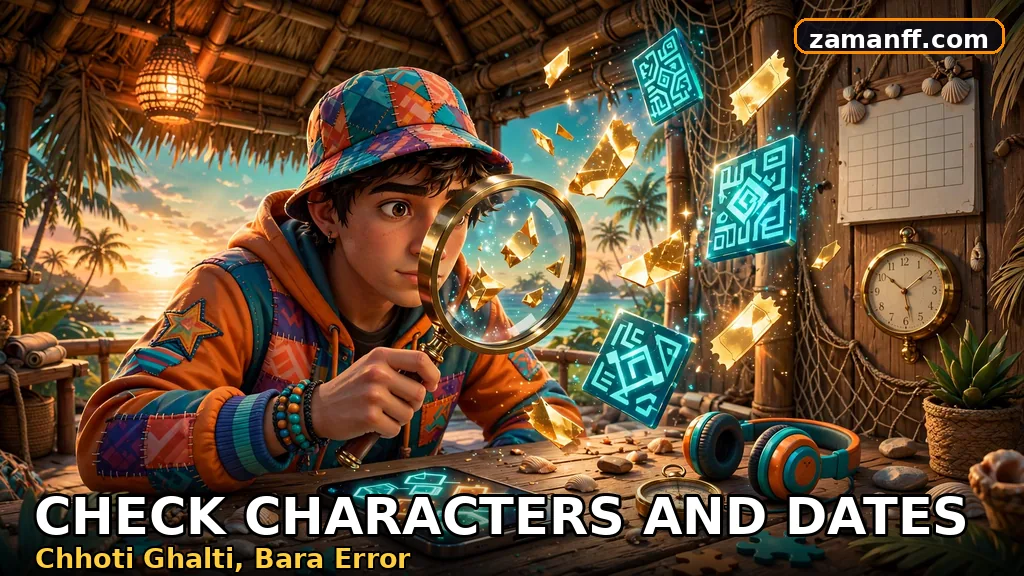 Checking redeem code characters and promotion dates with a magnifying glass