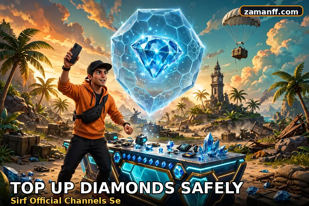 Gamer safely buying diamonds at an official in-game store behind a protective shield