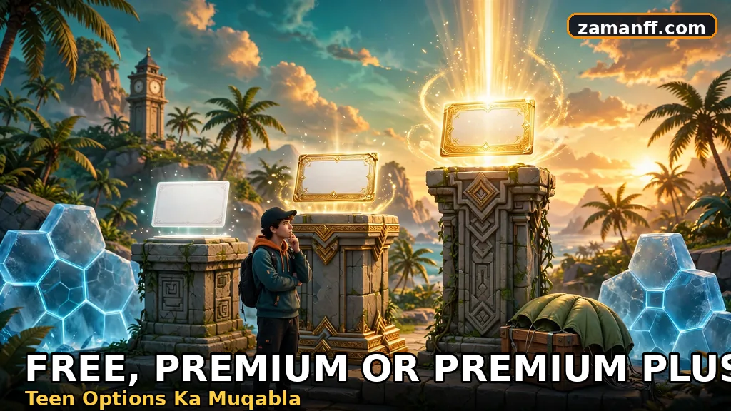 Three pass tiers side by side, free, premium and premium plus