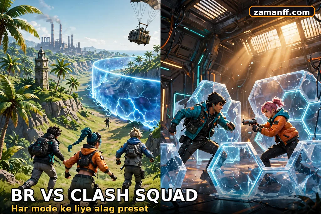 Battle royale rotation and clash squad close combat in one split scene