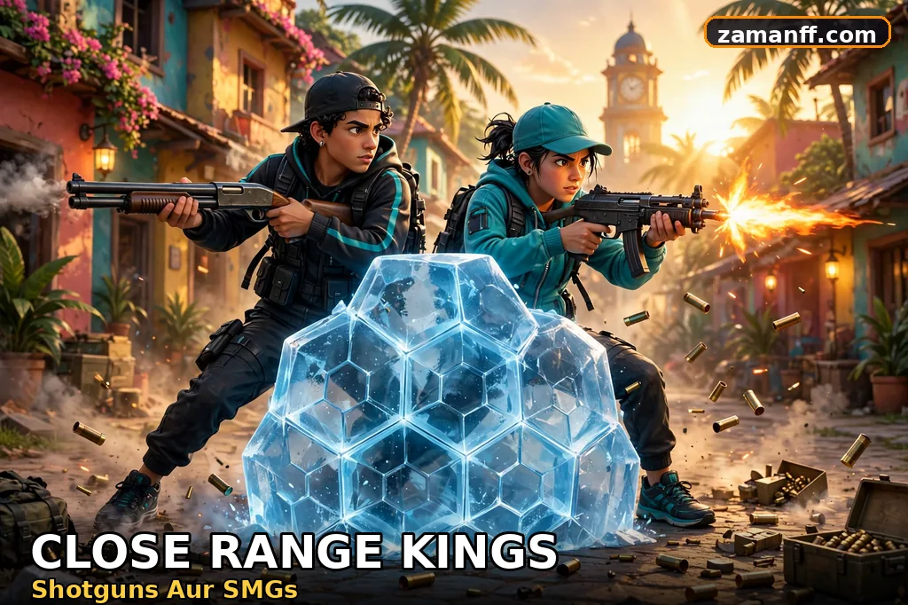 Close-up display of pump shotguns and SMGs — the best close-range gun classes