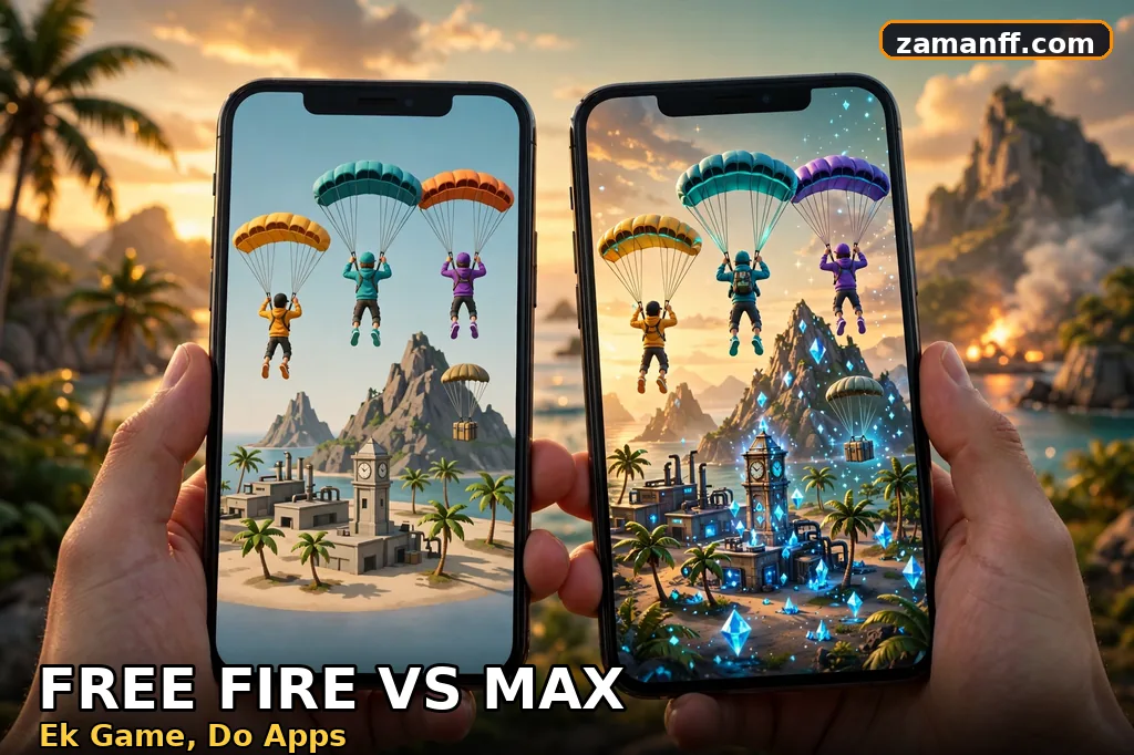 Two phones showing the same battle royale match in standard and Ultra HD quality