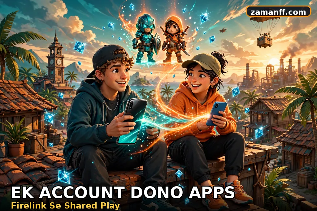 Two friends on different phones linked by one shared game account