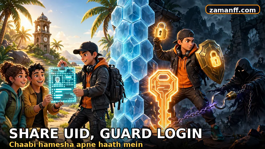 Player sharing a public UID badge while shielding the login key from a scammer